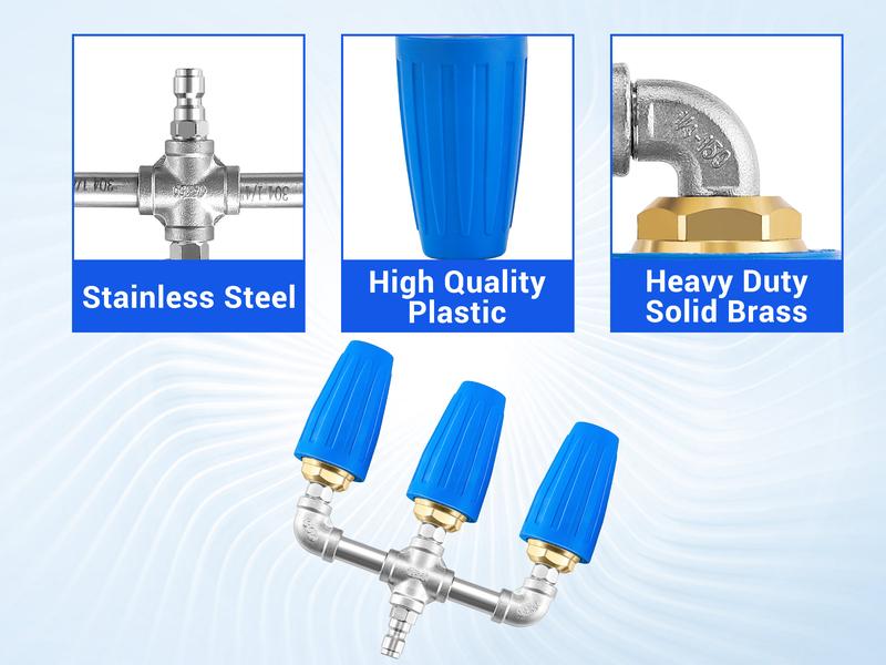 Ridge Washer Dual Turbo Nozzle Pressure Washer 1/4 Quick-Connect with Stainless Steel and Brass Components,2.0 Orifice 3-in-1 Turbo Nozzle,4.0GPM,4000 PSI