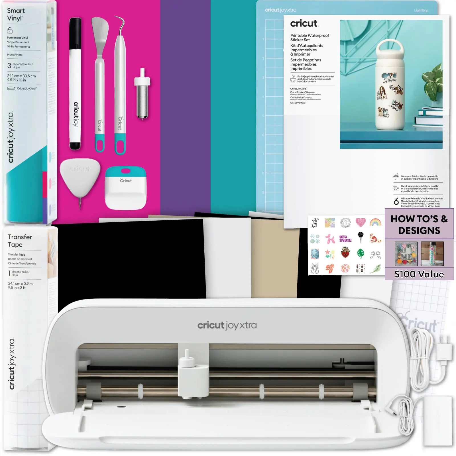 Cricut Joy Xtra Cutting Machine Bundle Ultimate Sticker & Vinyl Making Kit