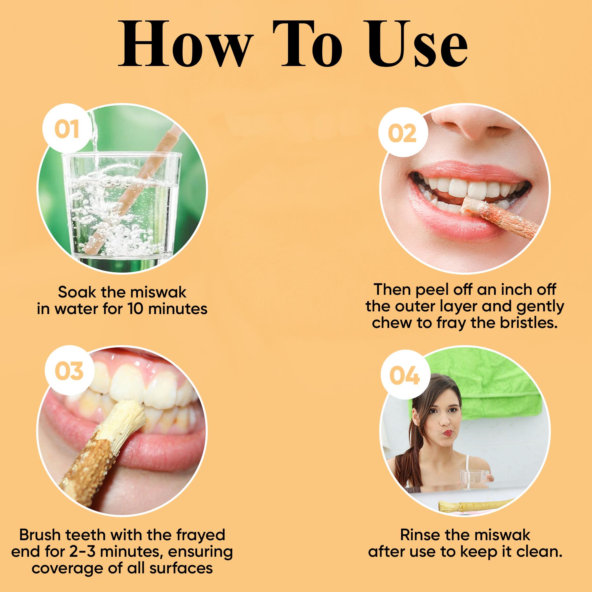 (10 Pack) Thin Sewak Al-Falah Miswak Natural Toothbrush Sticks Oral Daily Comfort (Indvidually Wrapped)