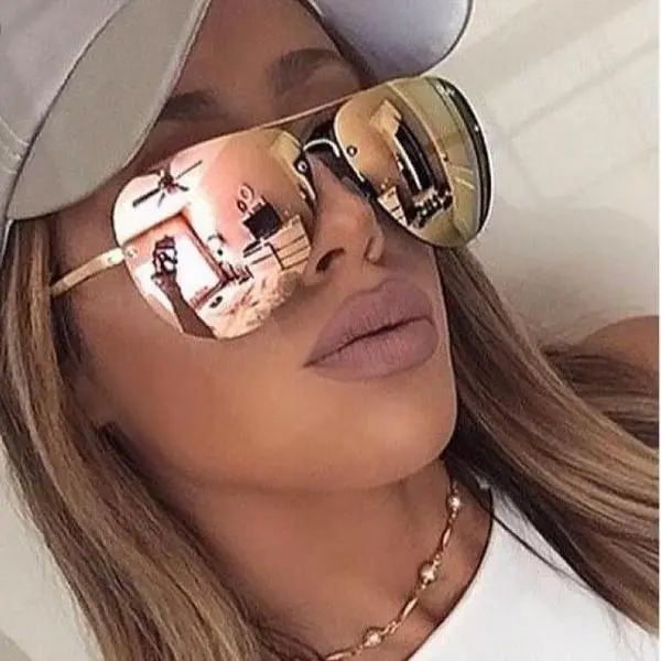 Shadz GAFAS Women's Aviator "DA MUSE" Mirror Pilot Sunglasses - Rose Gold, Anti-UV Mirror-Like Womens Sunglasses, Anti-Uv Women's Sunglasses