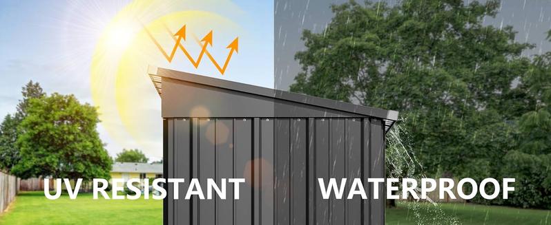 Gizoon 5 'x 3' Outdoor Storage Shed with Singe Lockable Door,Galvanized Metal Shed with Air Vent Suitable for The Garden,Tiny House Storage Sheds Outdoor for Backyard Patio Lawn