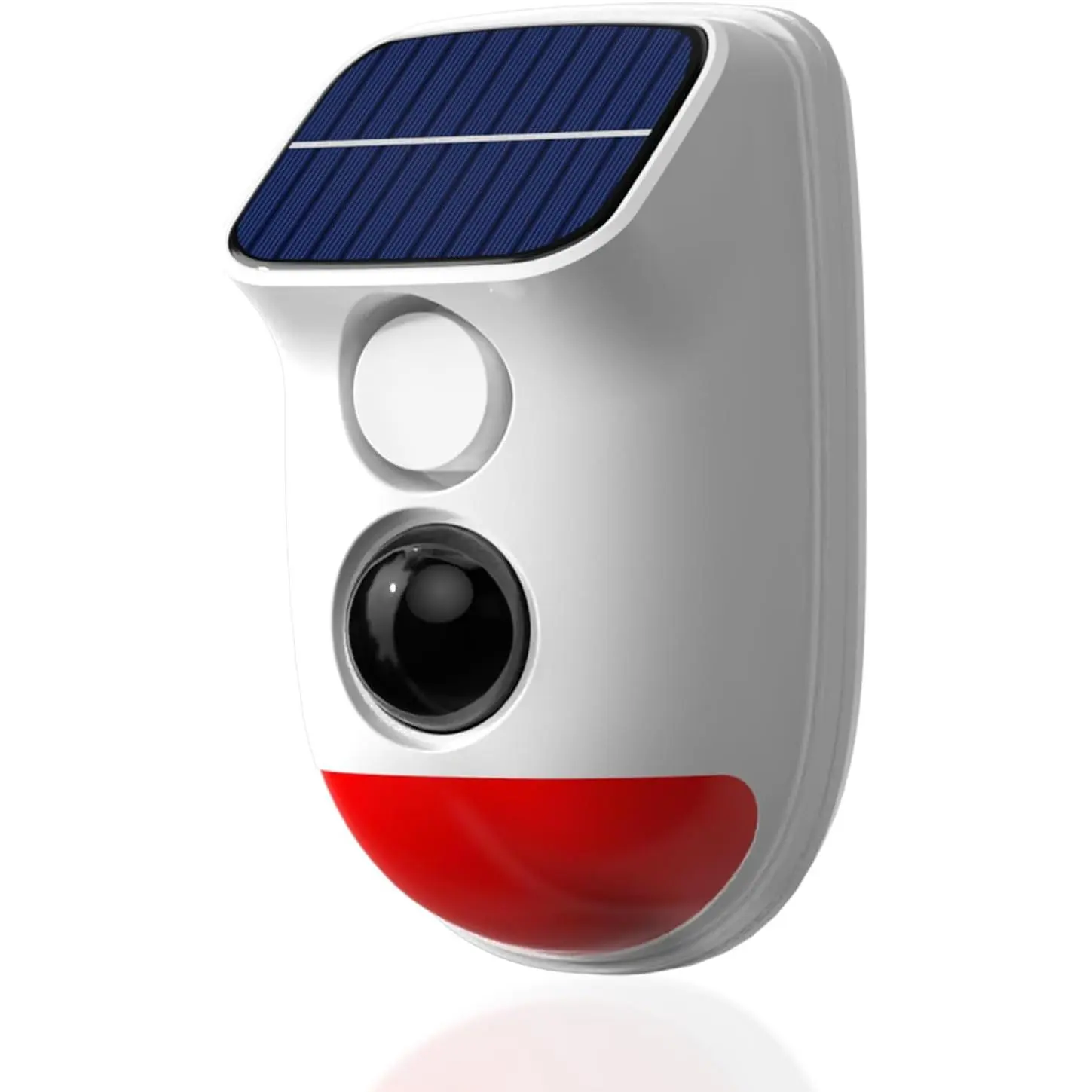 Solar Motion Sensor Alarm System - 120dB Siren, Strobe Light, IP65 Waterproof ABS Housing, AI Filter, 24/7 Full Protection, Pet Friendly, 3 Modes, Solar Outdoor Security Device for Home, Garage, Yard