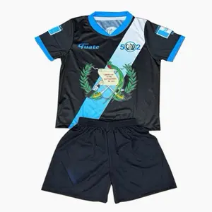 Guatemala Soccer Set Black Color Unisex Jersey and Shorts
