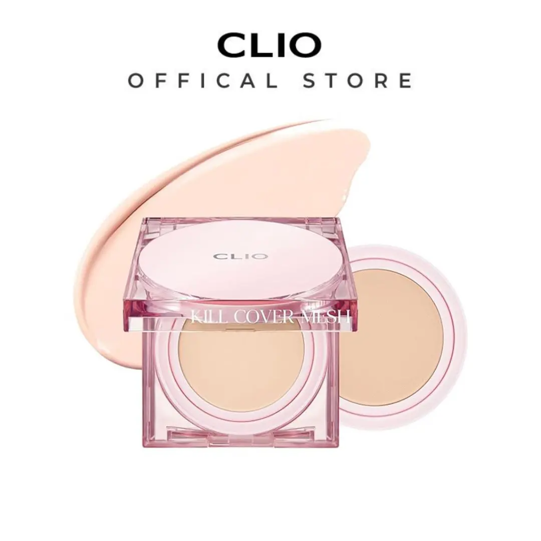 [CLIO Official Shop] CLIO Kill Cover Mesh Glow Cushion Foundation | Radiant Glow Finish | Hydrating Flawless Coverage | Lightweight Concealer Cushion | All Day Coverage | Korean Makeup