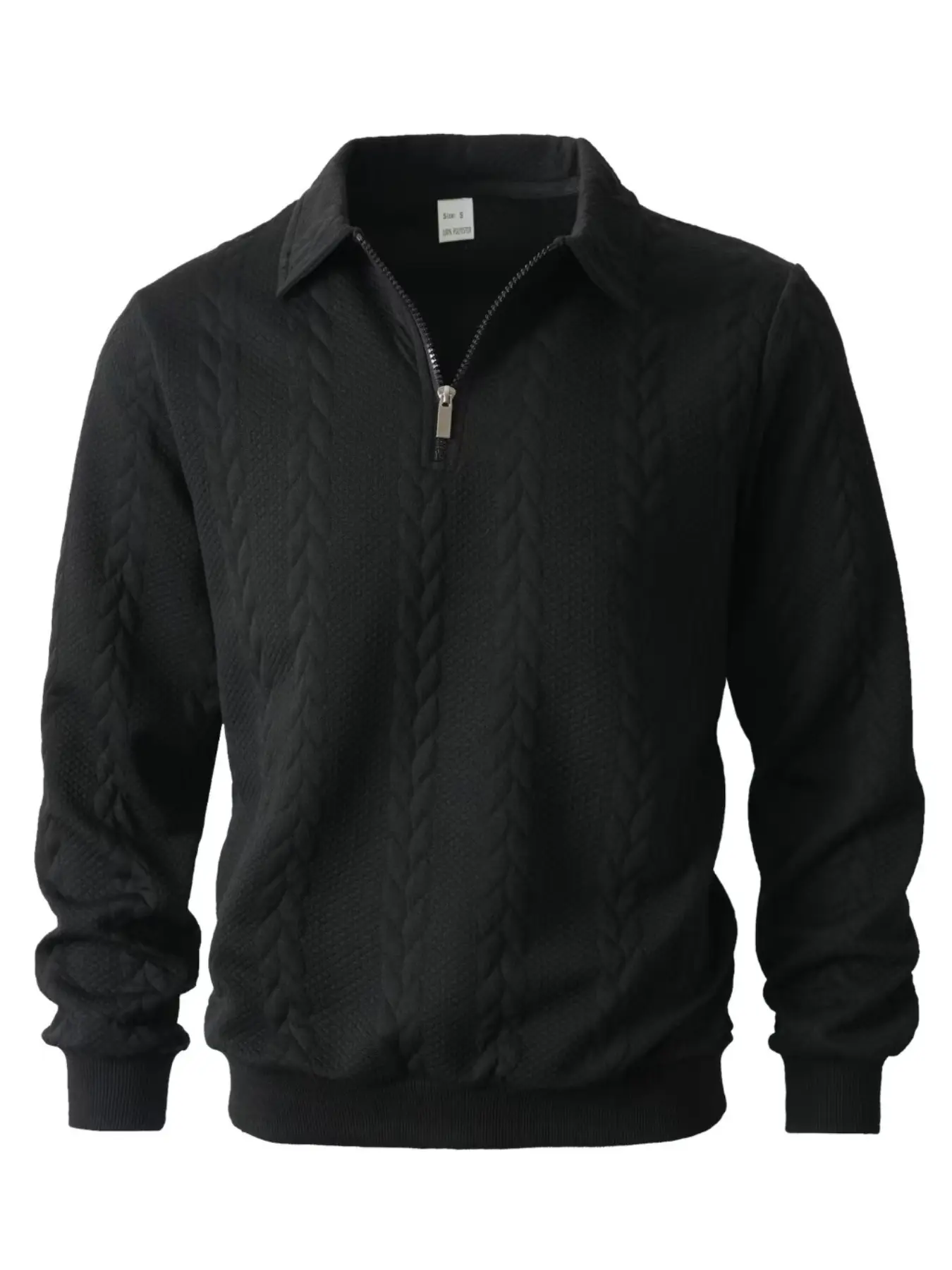 New men's autumn and winter semi-zipper lapel knitted jacquard sweatshirt, regular style Casual Fitted long-sleeved knitted sweatshirt, can be layered. Suitable for autumn and winter outfits, a choice for men's daily wear Knitwear Tops