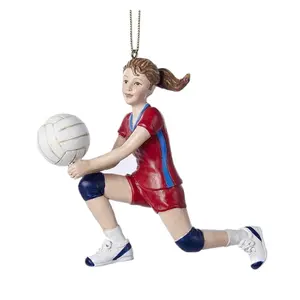 Kurt Adler Resin Ornament for Christmas Tree, Volleyball Girl