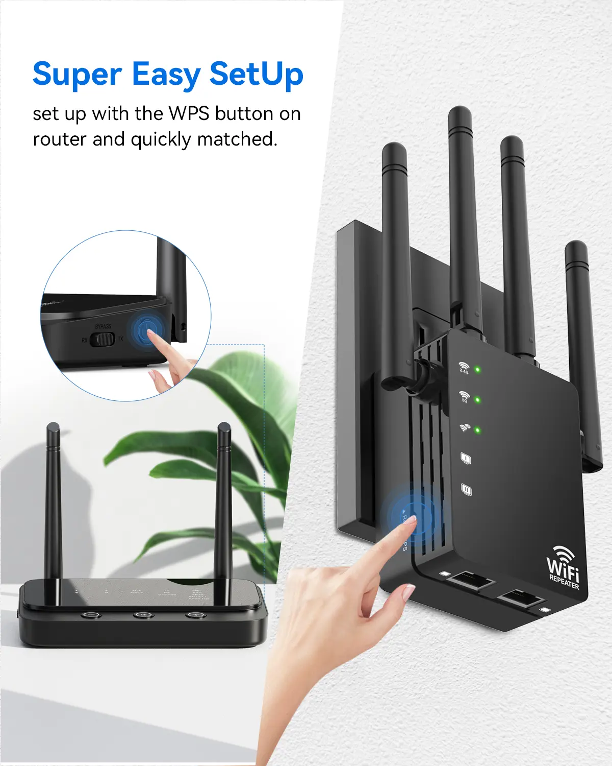 WiFi Extender Signal Booster for Home, WiFi Extender, Long Range up to 12880 Sq Ft and 105 Devices, Internet Extender WiFi Booster, WiFi Repeater with Ethernet Port, Signal Booster Dual-Band Wi-Fi wireless 2026