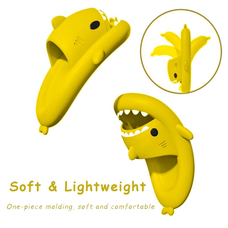 Shark Slides for Women and Men, Cute Shark Slippers Adult Youth Cloudy Summer Soft Lightweight Anti-Slip Thick Sole Beach House Cloud Cushioned Shower Slide Sandals Indoor Outdoor