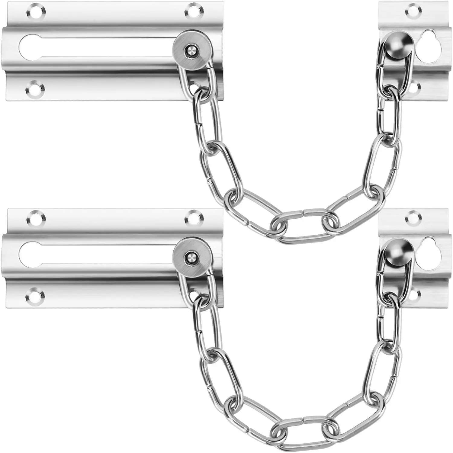 2 Pack Door Chain Lock, Stainless Steel Chain Locks  Inside Door, Premium Thickened with 12 Screws