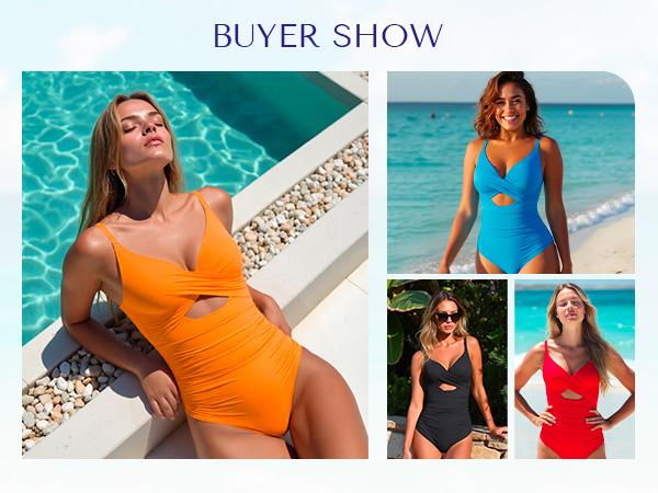 Shapellx Womens' Smart Sculpt Ribbed Cutout-Front Shaping Swimsuit