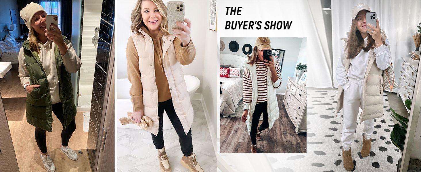 Long Puffer Vest Sleeveless Puffy Jacket with Removable Hood 2025 TikTokShopHolidayHaul Christmas Casual Hooded Puffer Coat Outerwear Vest Gilet 2025 Fall Winter Womenswear Style Tops