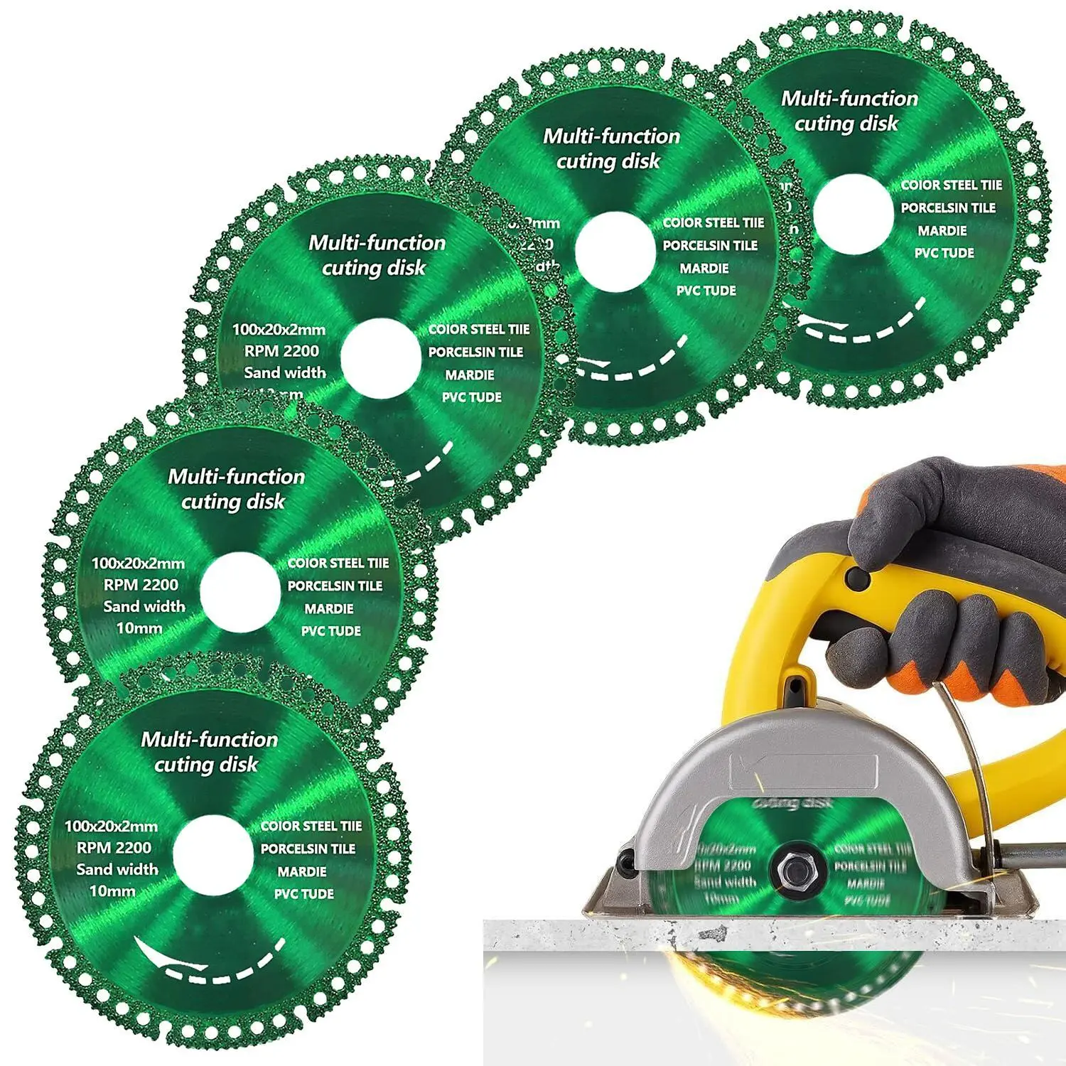 ‎1/5 Pack 4 Inch Indestructible Disc for Grinder, Indestructible Disc 2.0 for Angle Grinder 4''-Cut Everything in Seconds, Cutting Discs for Smooth Cutting, Chamfering, Grinding Materials