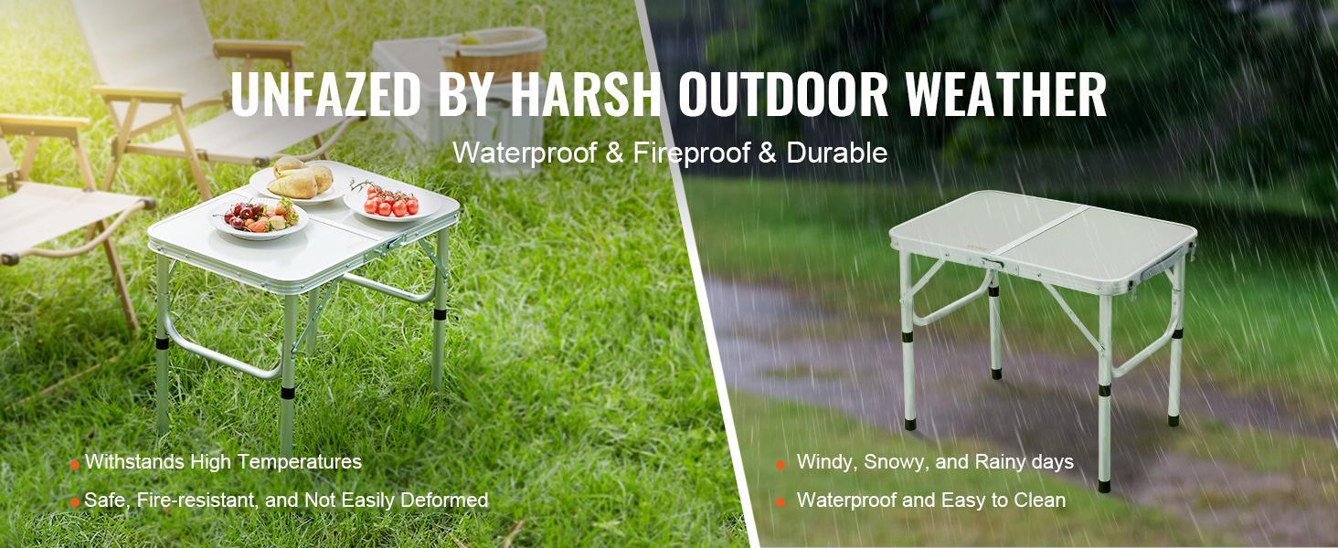 VEVOR Folding Camping Table, Adjustable Height Outdoor Portable Side Tables, Lightweight Fold Up Table, Aluminum & MDF Ultra Compact Work Table, For Cooking, Beach, Picnic, Travel, 24x16 inch, Silver VEVOR Folding Camping Table, Adjustable Height Outdoor Portable Side Tables, Lightweight Fold Up Table, Aluminum & MDF Ultra Compact Work Table, For Cooking, Beach, Picnic, Travel, 24x16 inch, Silver