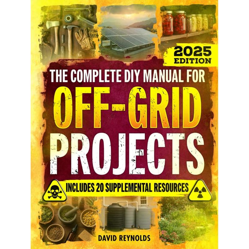 The Complete DIY Manual For Off-Grid Projects: Master 60+ Essential Techniques For Water, Power, Food, & Security For Self-Sufficient Living When The Grid Goes Down (Prepper Survival Books) Hardcover – August 15, 2025
