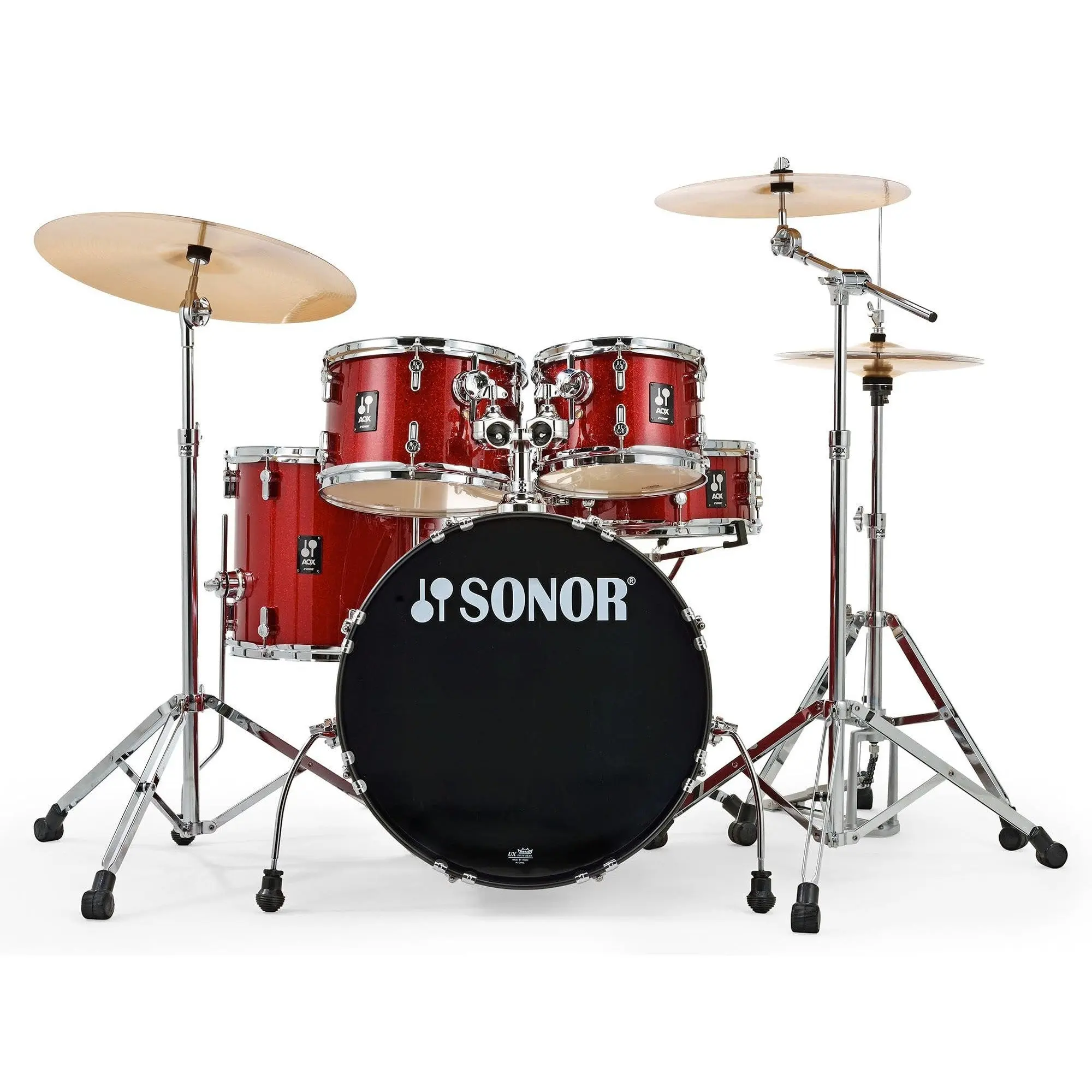 Sonor AQX Studio 5-Piece Drum Set w/Hardware Pack - Red Moon Sparkle (AQX STUDIO NC RMS)