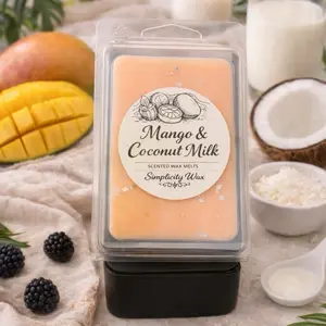Mango & Coconut Milk Soy Wax Melts-Highly Fragrant Summer Scent-Gift For Mom-Wax Melt Addicts-Housewarming-Best WaxMelts- Candles Decor-Electric or Tealight Warmers Fragrance  Tropical Freshener candle handmade business Ornaments Decoration Scented