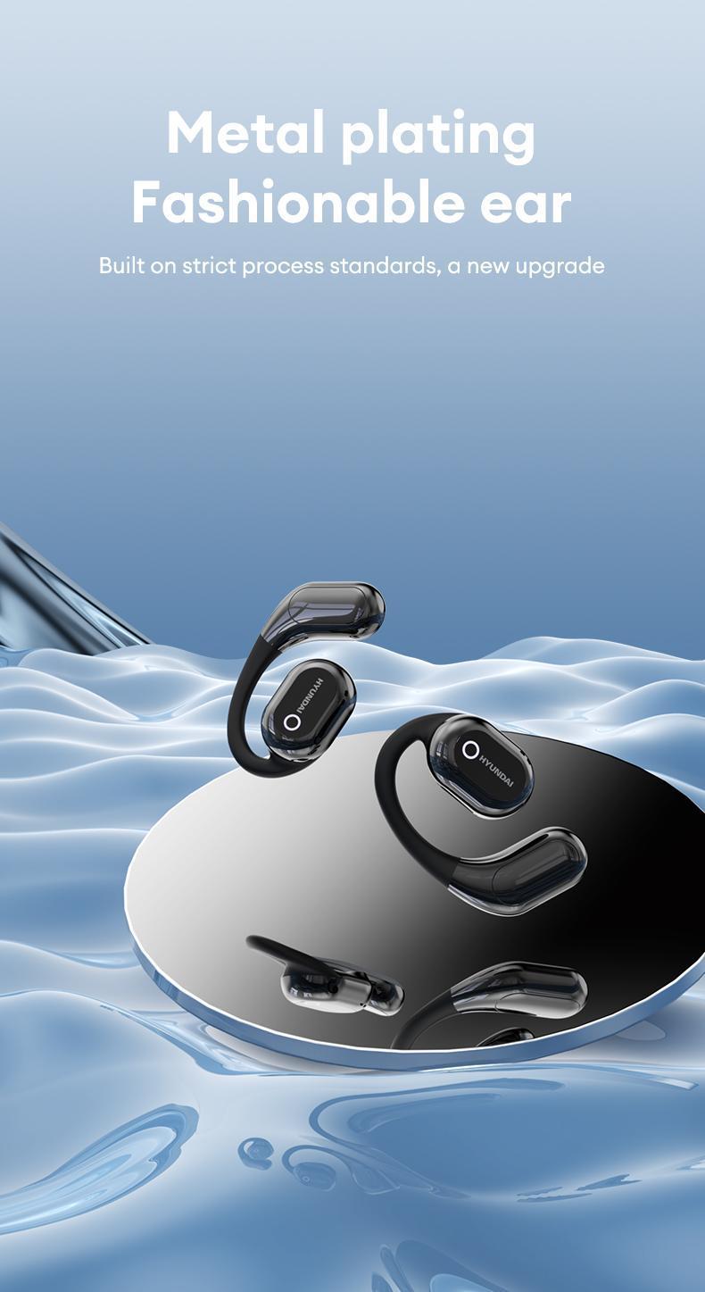 HYUNDAI Y16 OWS Open-Ear Bluetooth Earbuds Supports 169 Language Translation with 2025 Bluetooth 6.0, HIFI Sound, Low Latency Gaming, IPX5 Waterproof Wireless Headphones with Mic, for All Phones