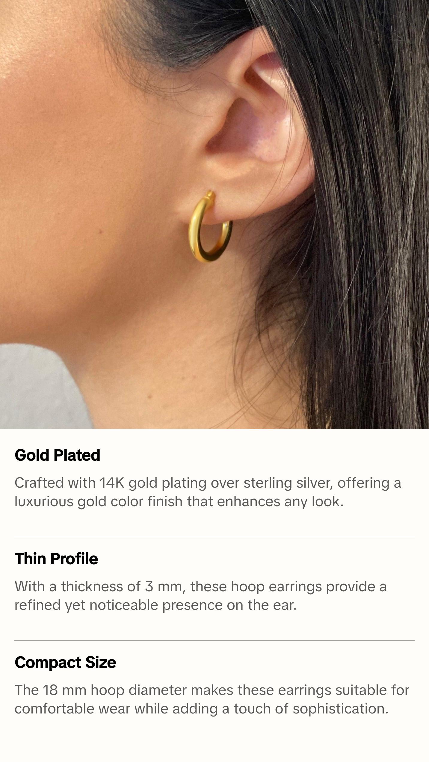 Small Tube Hoop Earrings | Gold Vermeil