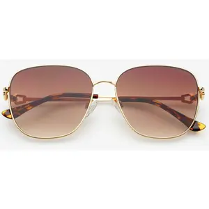 Lea Womens Designer Acetate Sunglasses By FRYERS Eyewear - Gold/Brown