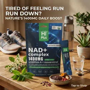 HiPlus High Potency NAD+ 1400mg Liposomal Complex with Astaxanthin PQQ and ALA Promotes Youthful Vitality and Daily Wellness Natural Wellness Fast Absorption Premium Quality Berry Drink Sachets 20 Packets