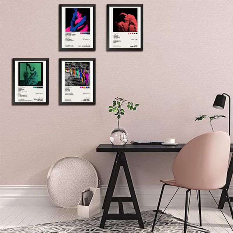 TV Poster Girl Music Album Cover Signed Limited Edition Canvas Poster Set of 4 Unframed 8inx12in 20x30cm Featuring Various Album Covers