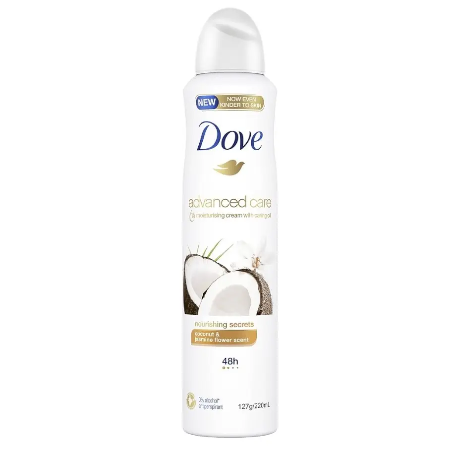4 Pack Dove Advanced Care Antiperspirant Aerosol Deodorant Nourishing Secrets Coconut & Jasmine 220mL