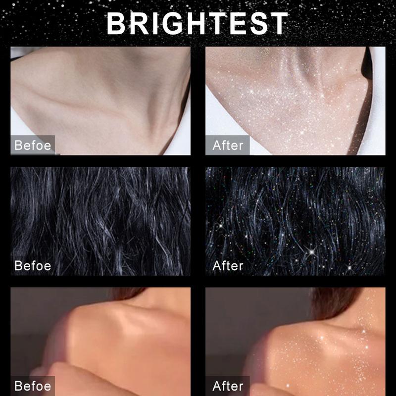 Ytruns 2Pcs Quick Dry Glitter Spray Kit for Hair & Body 100ml High Gloss Shimmer Spray for Lips Eyes Face & More Perfect for Music Festivals Makeup