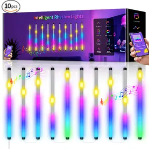 USB smart RGB + IC light and music seven-color changing rhythm variation sound-picking LED light strip, suitable for living room, bedroom, e-sports TV, computer, room background, dance studio, live streaming room music atmosphere novel art light, Gifts.