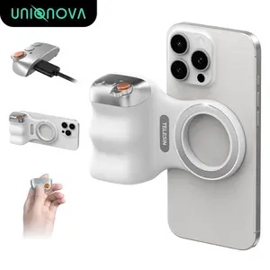 UNIQNOVA Fun Shot Magnetic Phone Camera Grip Magsafe Remote Shutter Holder Mount for iPhone & Android with Detachable Wireless Button Comfort Ergonomic Handle No Need App