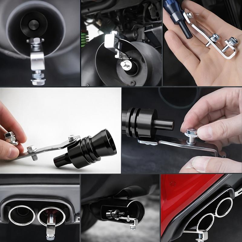 Aluminum Turbine-Style Whistle Accessory Set (3PCS) Car & Motorcycle Novelty Accessories, Non-Performance Sound Effect Design, Easy Setup Turbo Pipe Whistle Muffler party gift