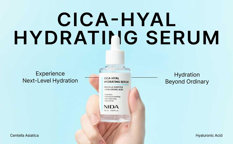 NIDA Centella CICA-HYAL Hydrating Serum Hyaluronic Acid Niacinamide Calming Soothing Moisturizing Sensitive Moisture Hydrate Dewy Skin Repair