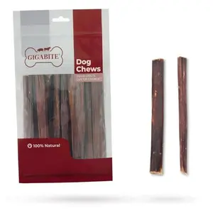 GigaBite Single Ingredient All Natural Free Range Bully Treats and Chews - Bully Sticks/Bladder Sticks/Beef Esophagus by Best Pet Supplies - Esophagus Sticks (6 Inch), Pack of 18