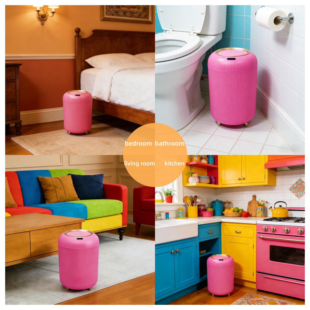 Smart Sensor Automatic Open Trash Can – Infrared sensor-activated, waterproof & compact, odor-blocking design! Perfect for bathroom, bedroom, and kitchen. Your must-have upgrade for a greener home!