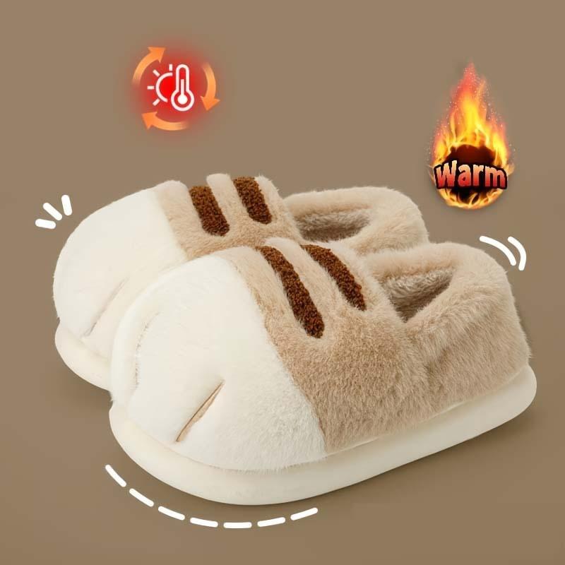Women's & Men's Cat Theme Faux Fur Fuzzy Fashion Slippers Winter Warm Cozy House Fur Slides Cute Bedroom Shoes For Man Woman Home Use Footwear