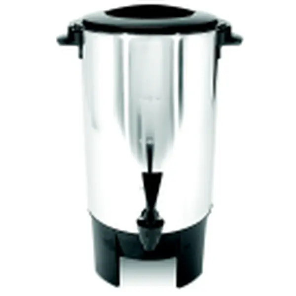 Coffee Pro 30-Cup Stainless Steel Commercial Percolating Urn with Filter Basket, Handles & Lid