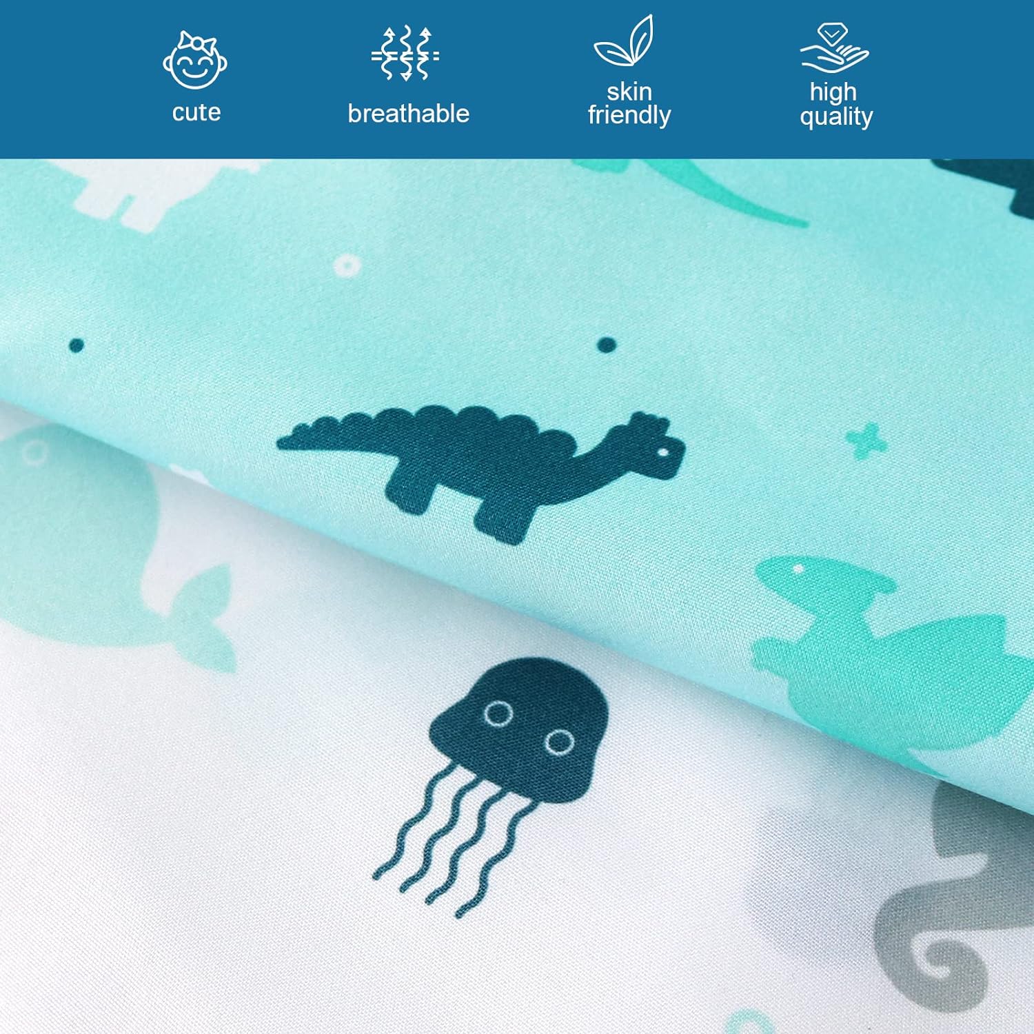 SpringSpirit Baby Crib Sheets for Boys Girls 2-Pack, Fitted Sheet 52'' x 28'' Standard & Toddler Mattress, Soft and Breathable Microfiber Baby Sheet, Neutral Grey Dinosaurs & Pink Unicorns #TiktokShopSpringGlowUp