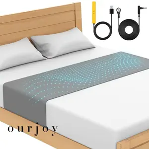 OURJOY Grounding Sheets – Grounding Mat for Bed, 10% Silver Fiber Grounded Fitted Bed Earth Sheets for All Mattress Sizes (White)