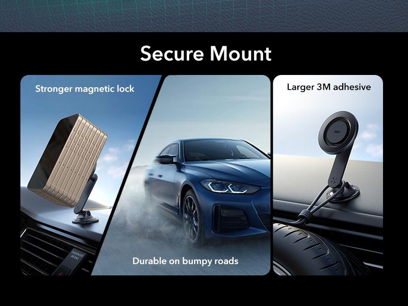 ESR for MagSafe Car Mount - Dashboard Magnetic Phone Holder for iPhone 17/16/15/14/13/12/Samsung, Strong Magnets, 360° Rotation, Black Carbon Fiber ESR for MagSafe Car Mount - Dashboard Magnetic Phone Holder for iPhone 17/16/15/14/13/12/Samsung, Strong Magnets, 360° Rotation, Black Carbon Fiber