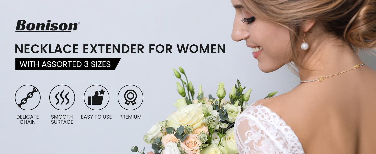 18k Gold Plated Necklace Extenders, Gold Necklaces Bracelet Anklet Extender for Women Jewelry Making, Chain Extenders 3 Piece Set, 2", 4", 6"