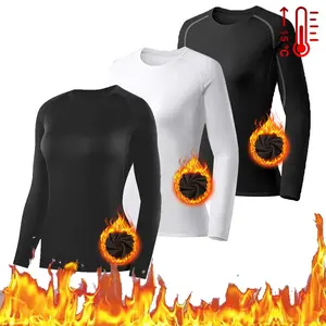 3 Pack Women's Thermal Shirts Fleece Lined Athletic Tops Long Sleeve Compression Workout Baselayer for Cold Weather