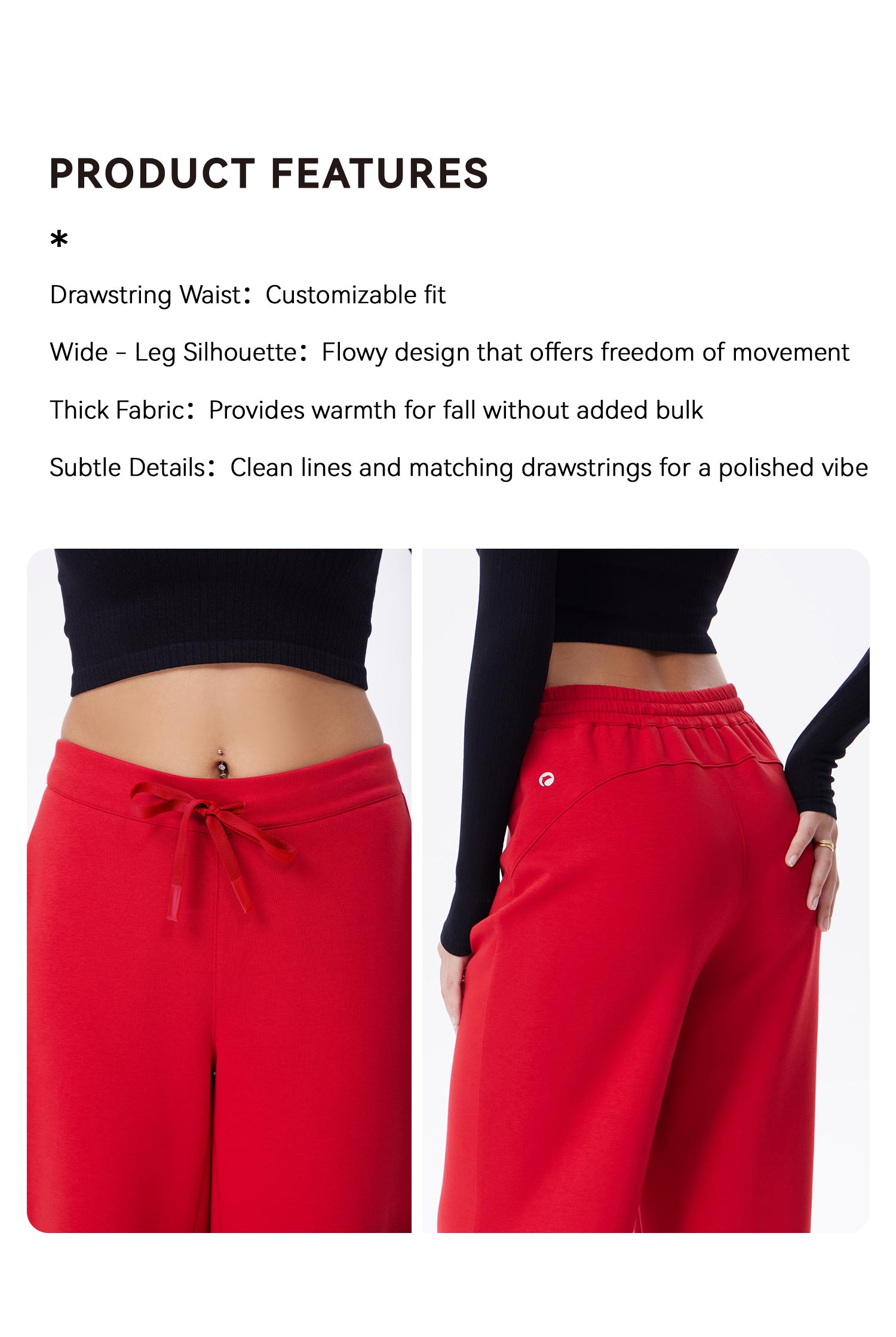 OQQ Women’s High Waist Wide Leg Lounge Pants – Soft Drawstring Relaxed Fit Casual Trousers SpringStatements