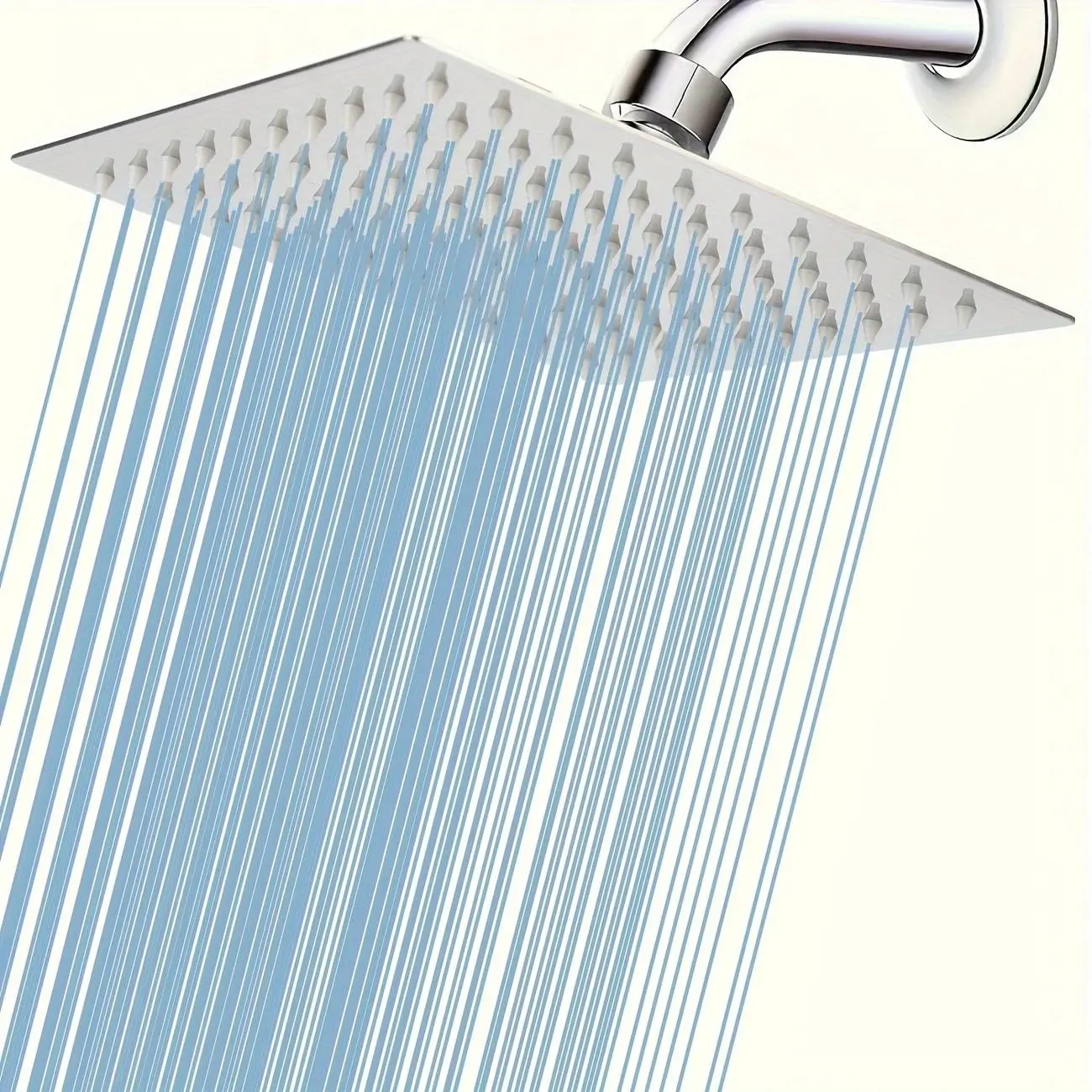 Stainless Steel Square Rainfall Shower Head, Wall Mounted Shower Head, Easy Installation Shower Accessories for Home Bathroom, Shower Head Set, Shower Head Ensemble, Wall Mounted Showerhead