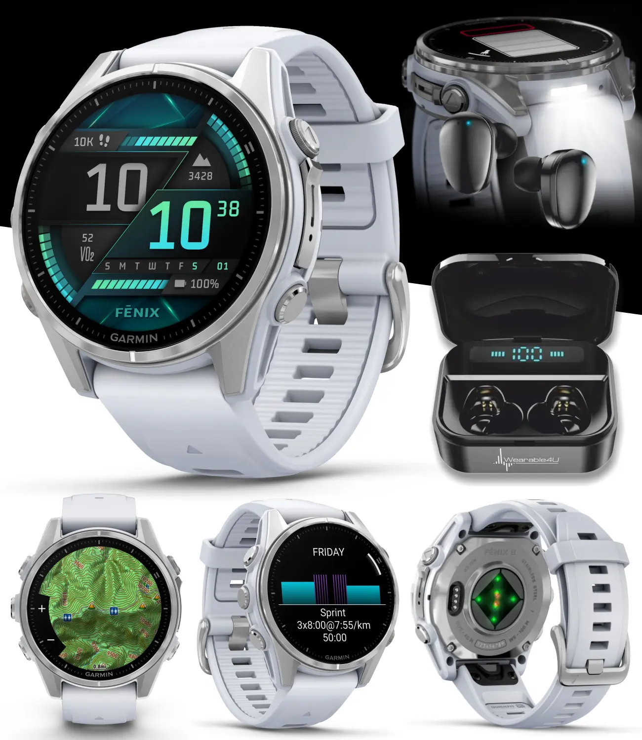 Garmin fenix 8 Multisport GPS Smartwatch - Wearable4U Smart Watch for Phones & Electronics Devices, Steel Build, Metal Components, Water Resistance, Stable Connection, Charging Support, Health Monitoring, Integrated Speaker