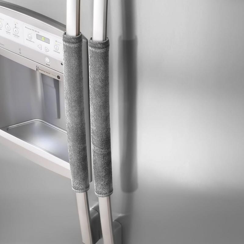 LMMAKE Refrigerator Door Handle Covers, Set of 2, Keep Your Kitchen Appliance Clean from Smudges, Drips, Food Stains, Oil, Handmade Decor Protector for Fridge, Ovens, Dishwashers