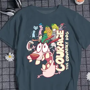 Courage the Cowardly Dog T-Shirt, Nostalgia 2D Print T-Shirt, Cartoon Network Shirt, Gifts for Cartoon Fans #Courage #theCowardlyDog #CartoonNetwork #NostalgiaCore #GraphicTee #StreetwearUS