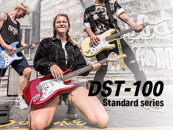 Donner DST-100 Full Size Electric Guitar Kit with Amplifier 39-Inch Solid Body HSS Pickup Beginner Set