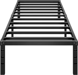 Metal Platform Bed Frame 14 Inch Tall,No Box Spring Needed,Twin Size Bed with Heavy Duty Strong Support Slats,Easy to Assemble,Black