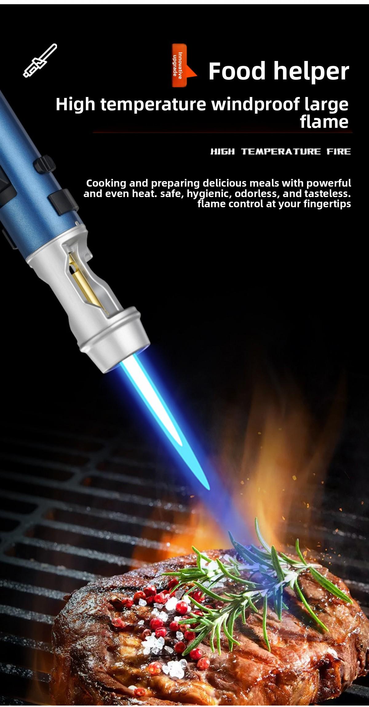 Windproof Lighter, Adjustable Flame Size High Temp Torch Lighter, Durable Zinc Alloy Bottle With Opener, High Temperature 1300 °   C Proof Igniter For Camping Grilling And Emergency Use Torch Lighters Refillable (No Fuel)