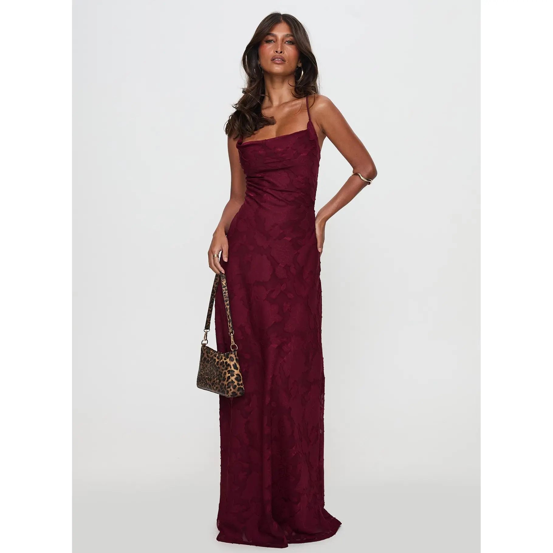 Celena Maxi Dress Burgundy Burnout Celena Maxi Dress Burgundy Burnout