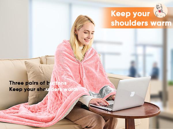 Greenoak Heated Blanket Electric Throw 50"X60", Heating Blanket with 10 Heat Levels 8 Hours Auto-Off,Fleece Soft Christmas Blanket,Gifts for Grandma Seniors Mom